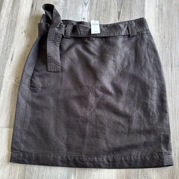 NWT Banana Republic Brown Cargo Safari Cargo Skirt With Tie Waist Size 2 - Picture 1 of 9